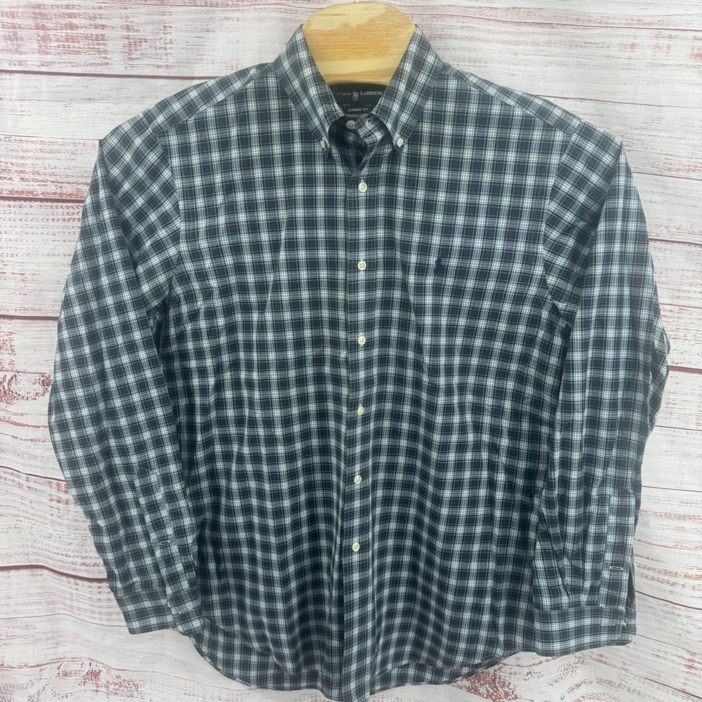 Ralph Lauren Shirt Mens Large Classic Fit Plaid Button Down Casual